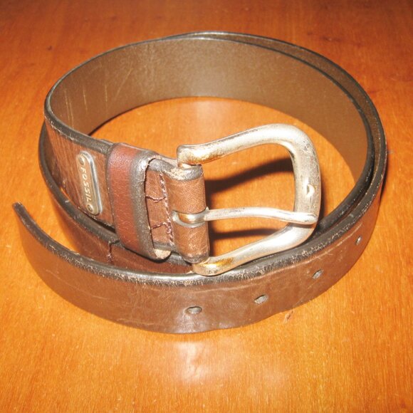 Fossil Men's Brown Belt Genuine Leather Belt Size 36 Authentic Fossil - Picture 5 of 8